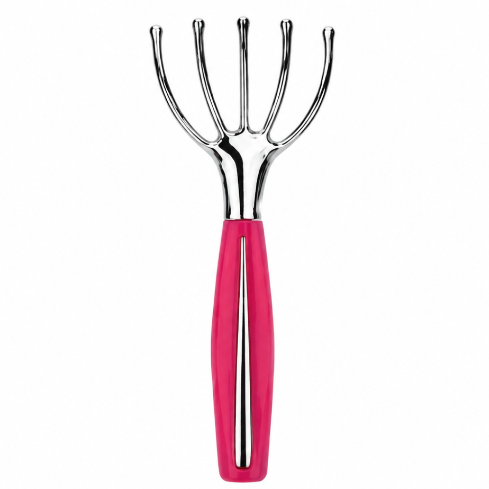 Puffcuff Sensitive Scalp Vibrating Massager in Pink & Chrome