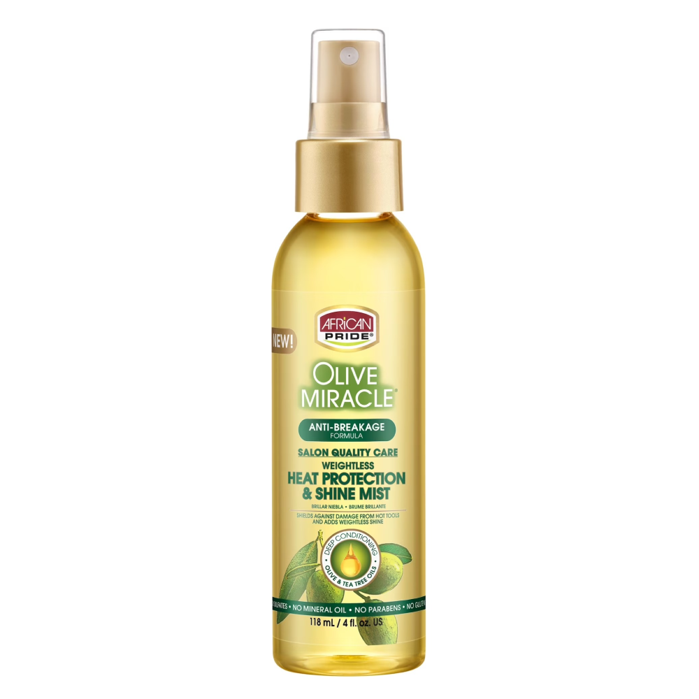 African Pride Olive Miracle Heat Protection Shine Mist 4oz-All-Aladin Beauty