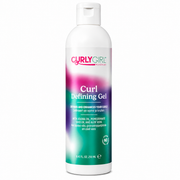 White Curly Girl Movement Curl Defining Gel 250ml bottle with pink and teal label.