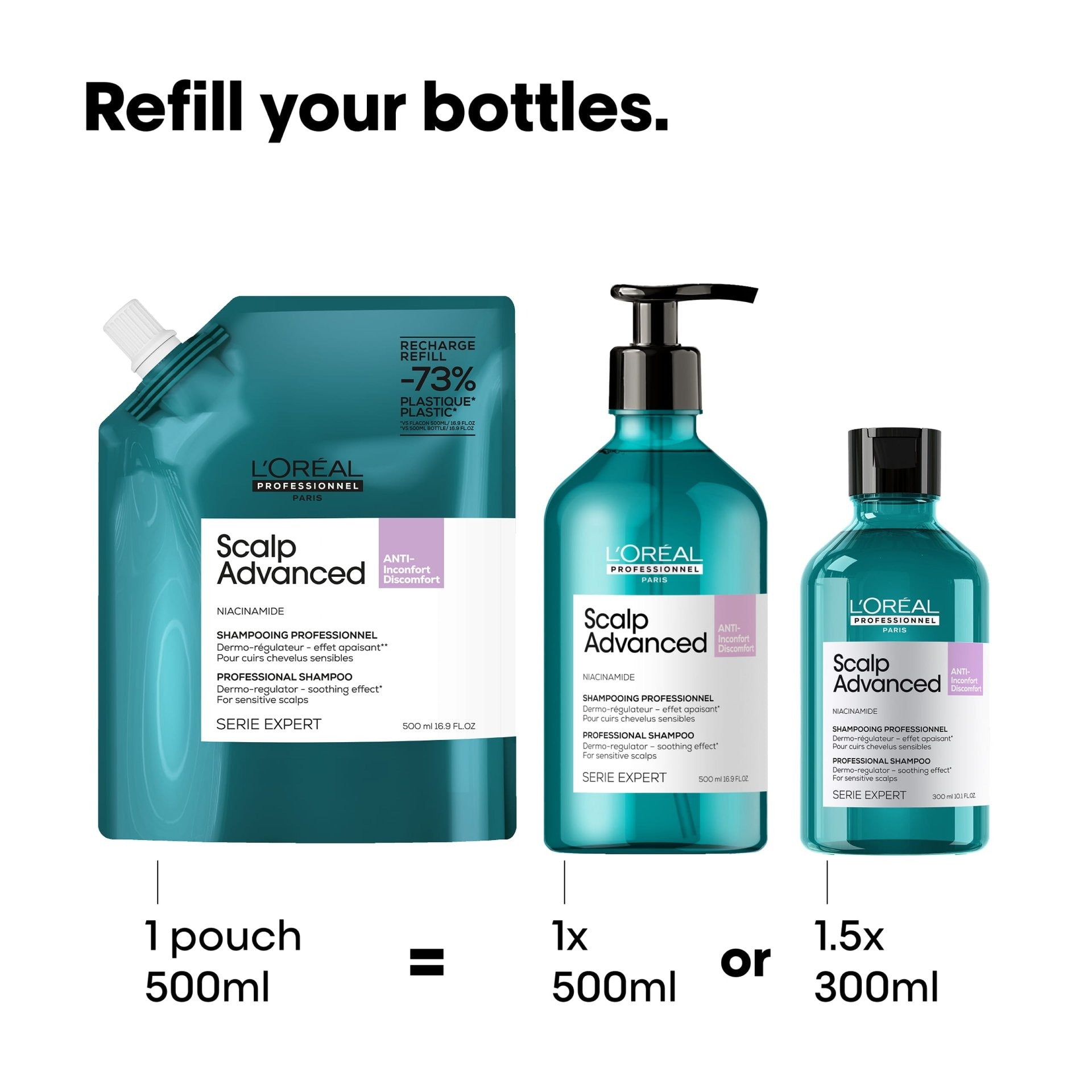 L'Oréal Professionnel Scalp Advanced Professional Shampoo Refill 500ml