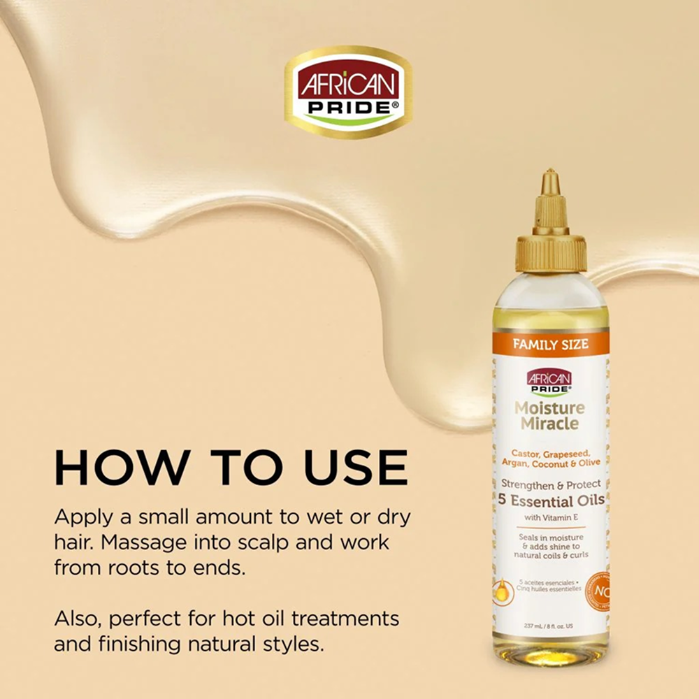 African Pride Moisture Miracle 5 Essential Oils 119ml-Hair Oil-Aladin Beauty