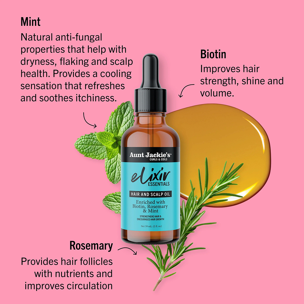 Aunt Jackie's Elixir Essentials Biotin And Rosemary Hair Scalp Oil 59ml