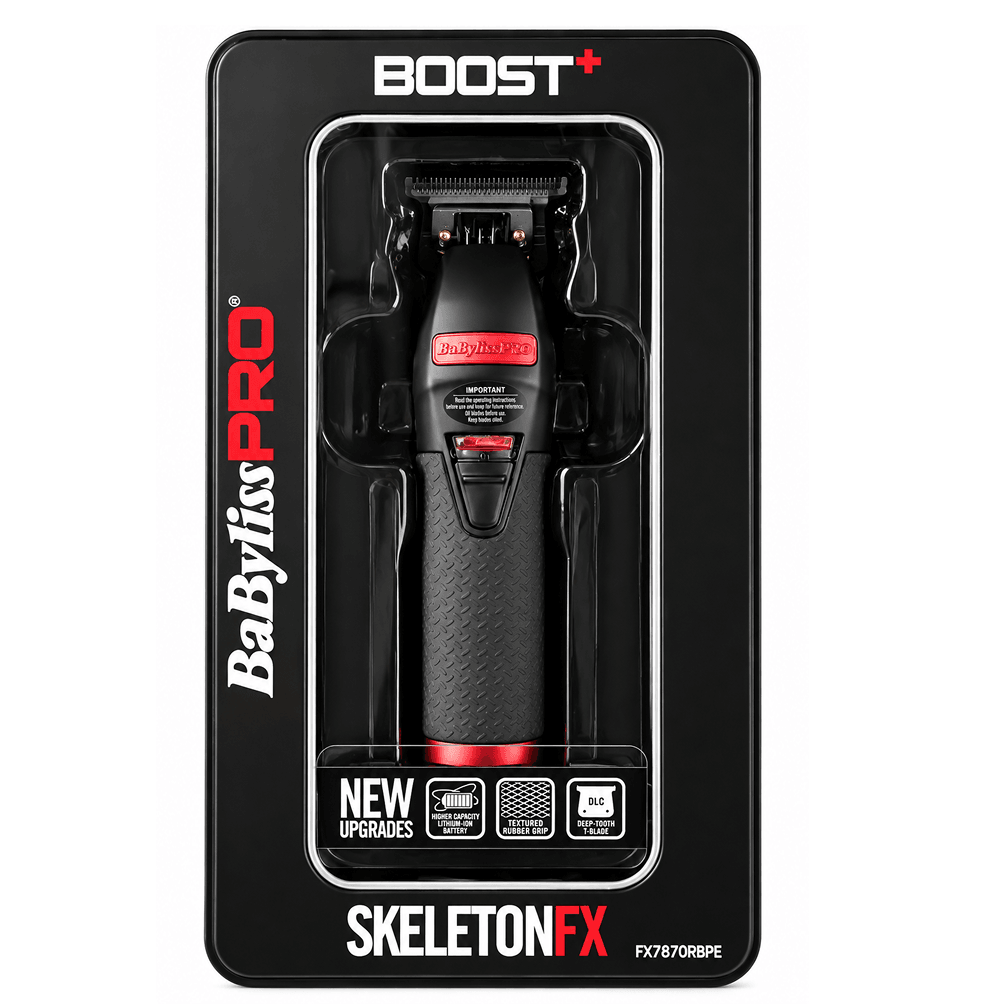 Babyliss SkeletonFX Boost+ Mat Rood & Zwart Trimmer Zwarte Grip