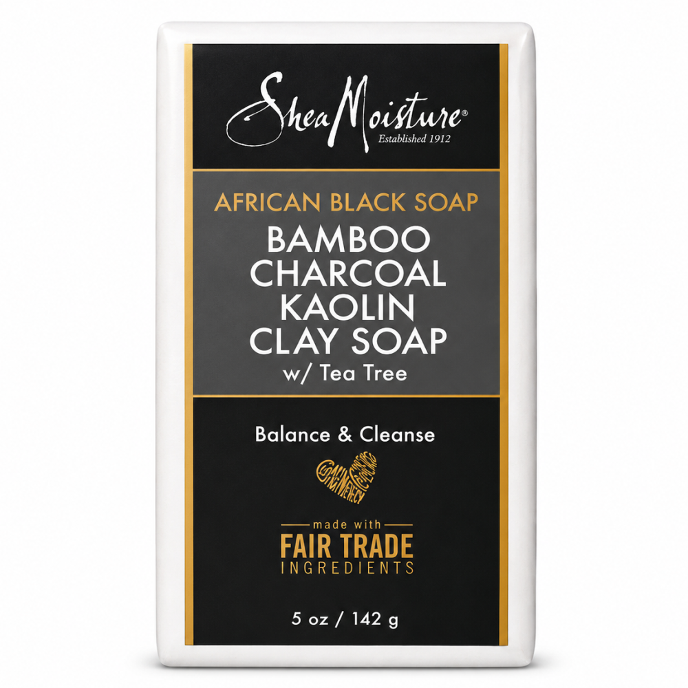 Shea Moisture African Black Soap Bamboo Charcoal Kaolin Clay Soap 142g