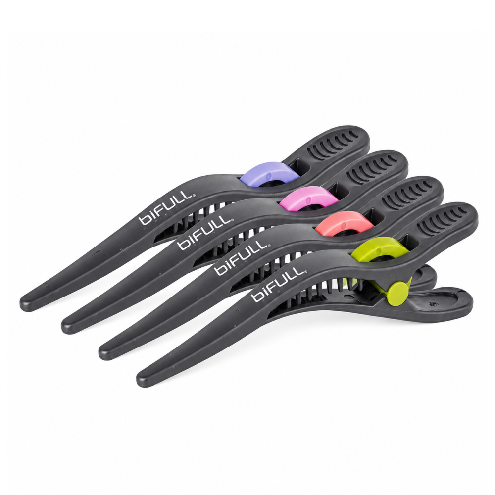 Bifull Sectioning Clips Black with Color Details (Pack of 4)