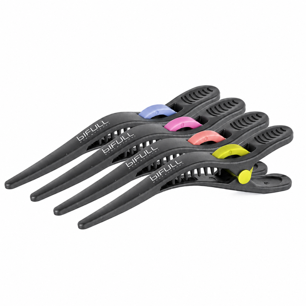Bifull Sectioning Clips Black with Color Details (Pack of 4)