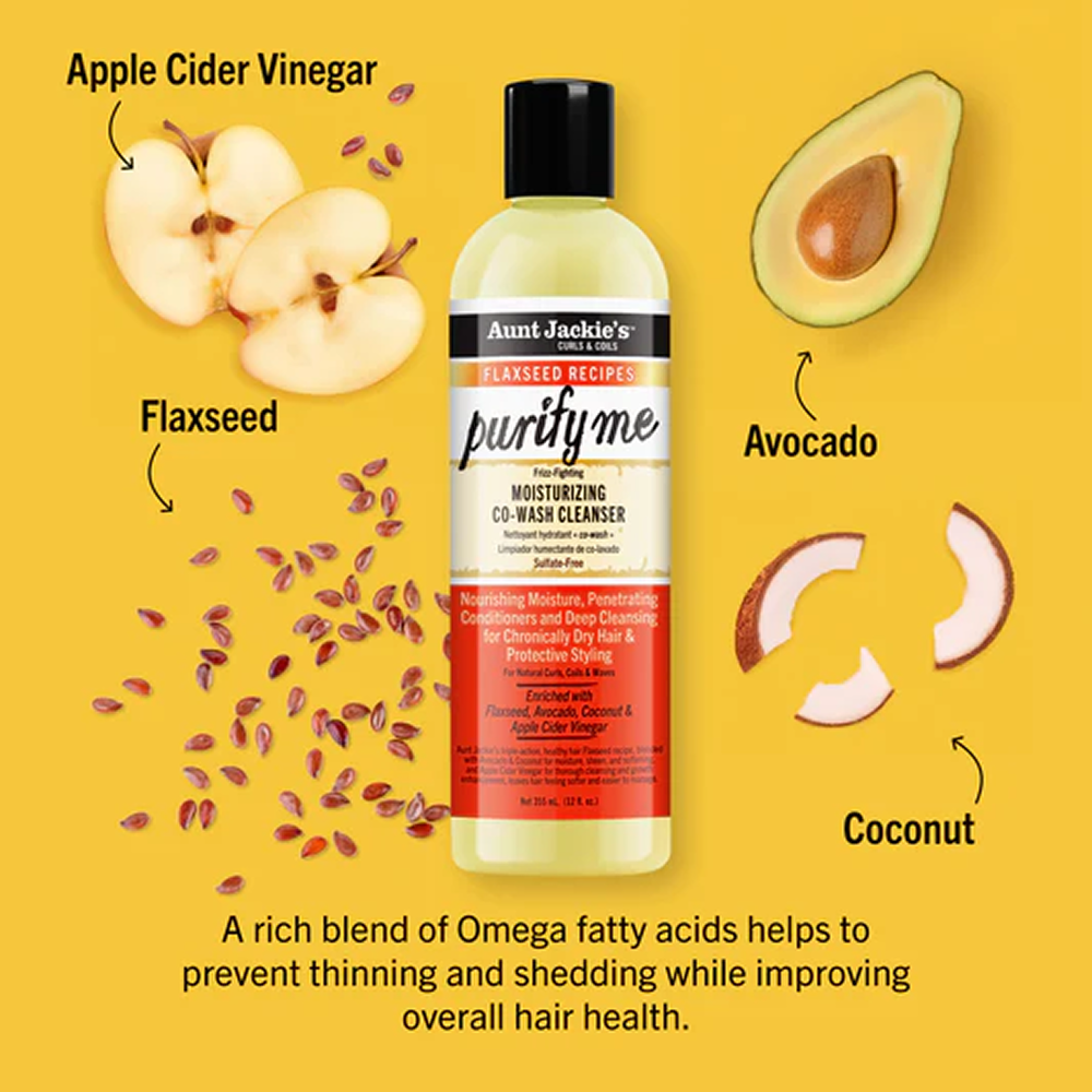 Aunt Jackie's Flaxseed Purify Me Co-Wash Cleanser 355ml-All-Aladin Beauty