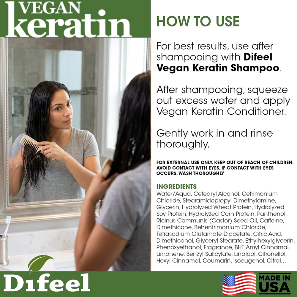 Difeel Vegan Keratin Anti-Frizz Shampoo 12oz-All-Aladin Beauty