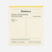 Biodance Radiant Vita Niacinamide Real Deep Mask 1 Box 34g X 4 Pieces-Sheet Mask-Aladin Beauty