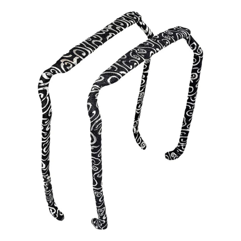 Zazzy Bandz Swirls of Silver on Black